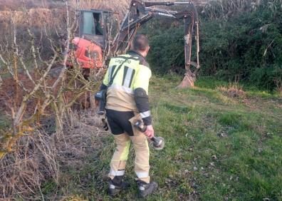Imagen secundaria 1 - El rescate, con excavadora incluida, de dos perros atrapados en una tubería en Alberite