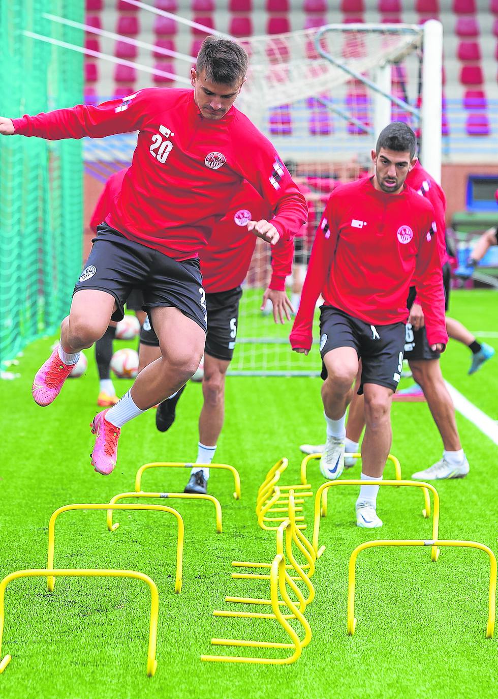 Gexan y Unzueta, durante un entrenamiento de la SDL