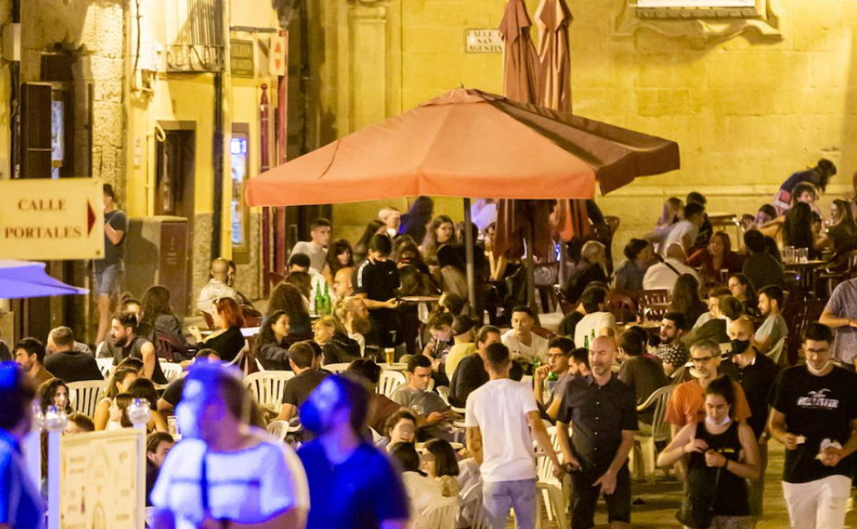 La plaza de San Agustín en una noche de fin de semana. 