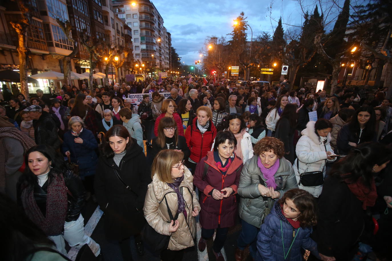 Fotos: Manifestación del 8M en Logroño bajo la lluvia