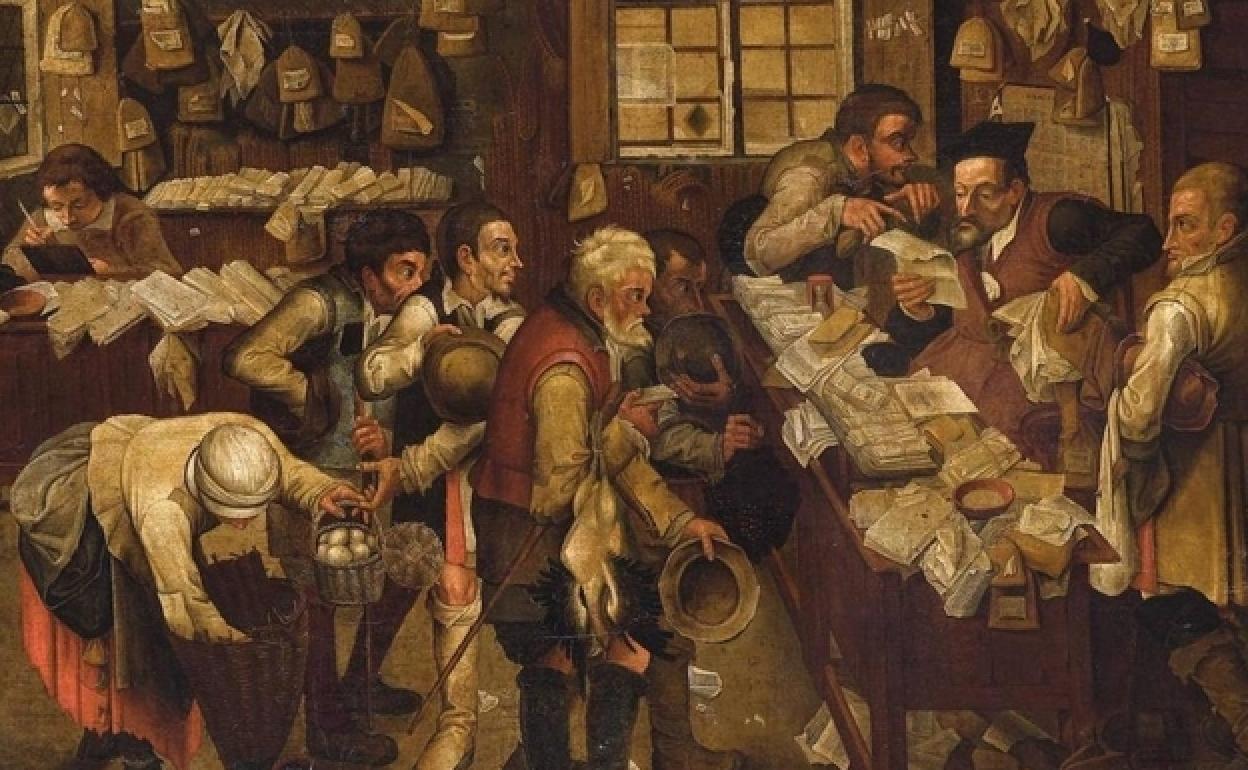 Detalle de 'El abogado del pueblo', de Pieter Brueghel el Joven, que saldrá a subastado este 28 de marzo.