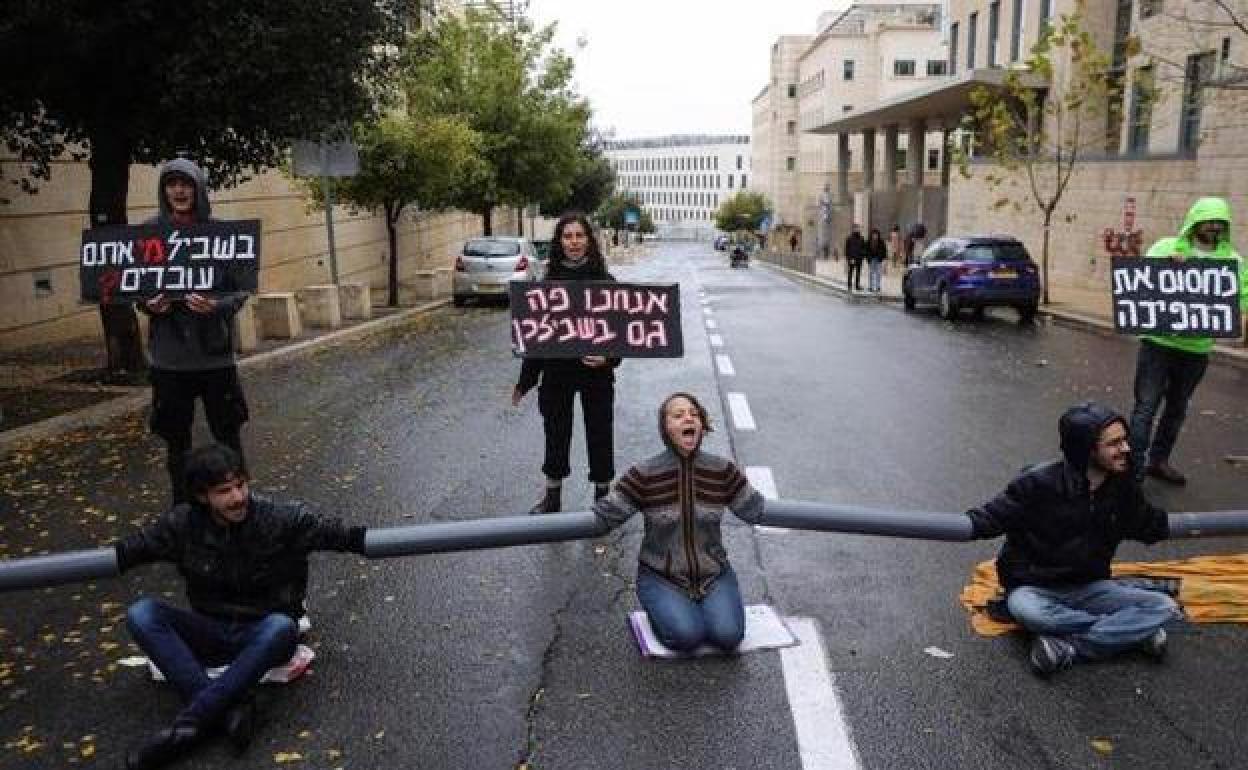 Protesta en Jerusalén contra la reforma judicial.