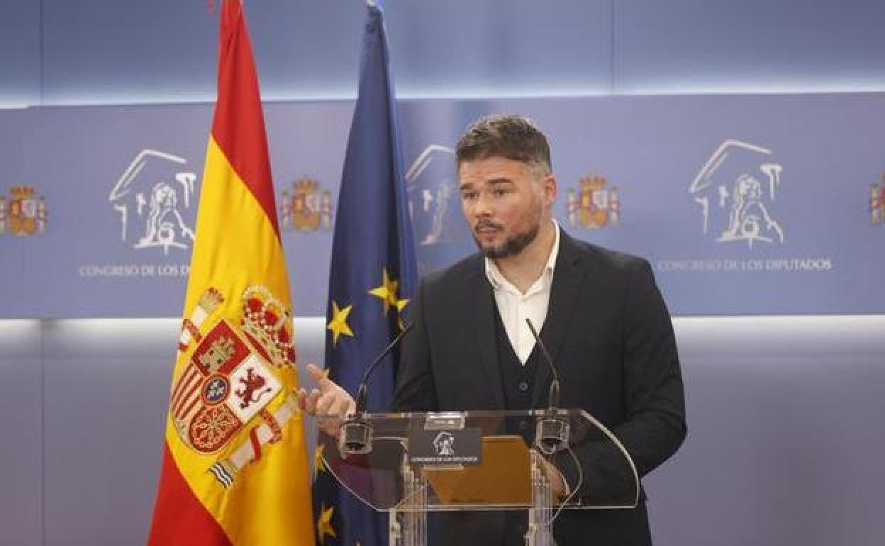 El portavoz de ERC, Gabriel Rufián, en el Congreso