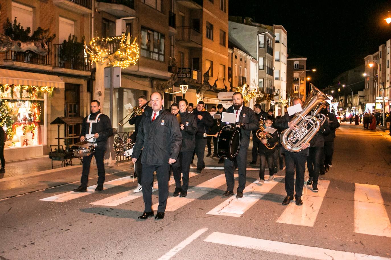 La banda de música, en la cabalgata de Santo Domingo.