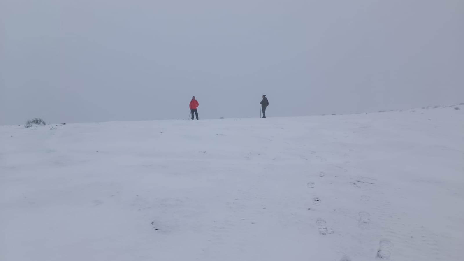 Nieve en Pazuengos en el primer domingo del año