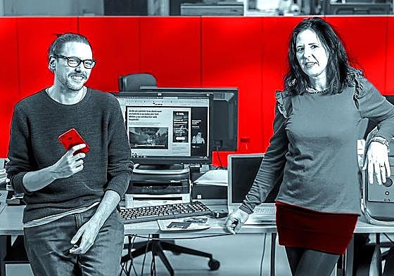 Luciano Coccio y Noemí Iruzubieta, en la redacción.