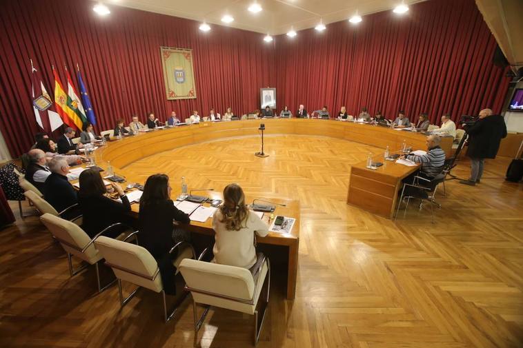 Sesión plenaria de febrero en el Ayuntamiento de Logroño este jueves.