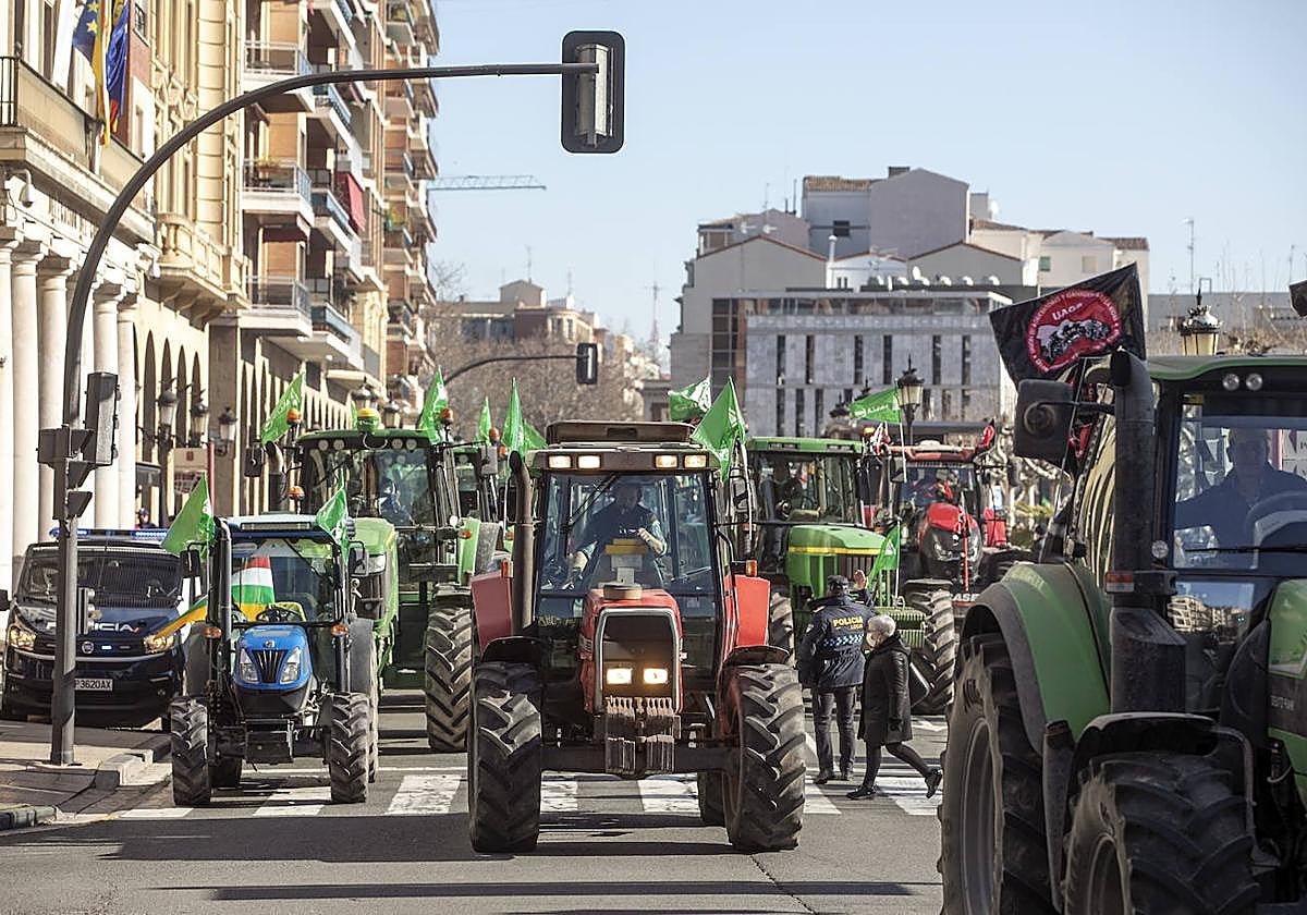 Imagen de la tractorada del año pasado en Logroño.
