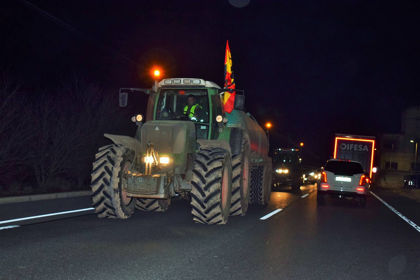 Las imágenes de los agricultores protestando en El Sequero