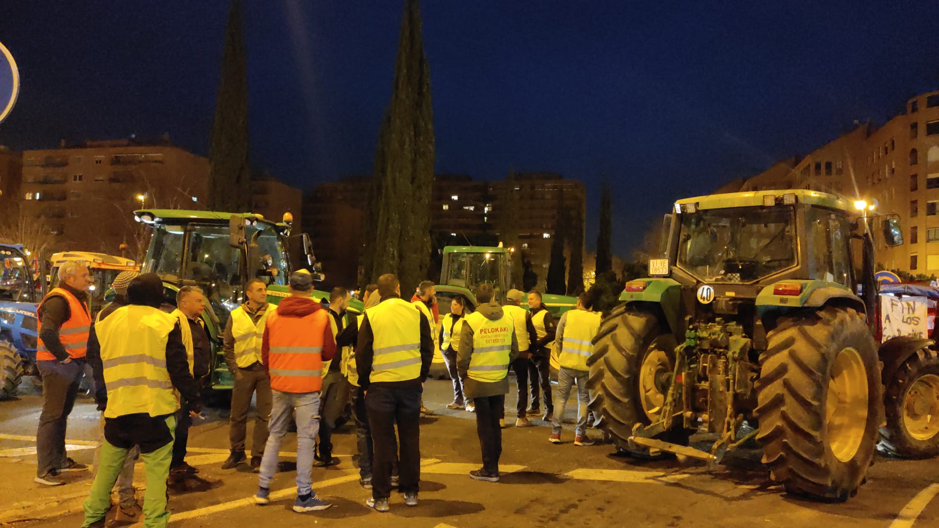 La tractorada, en las primeras horas del día