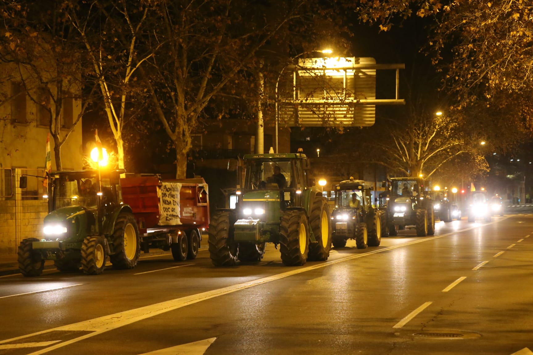 La tractorada, en las primeras horas del día