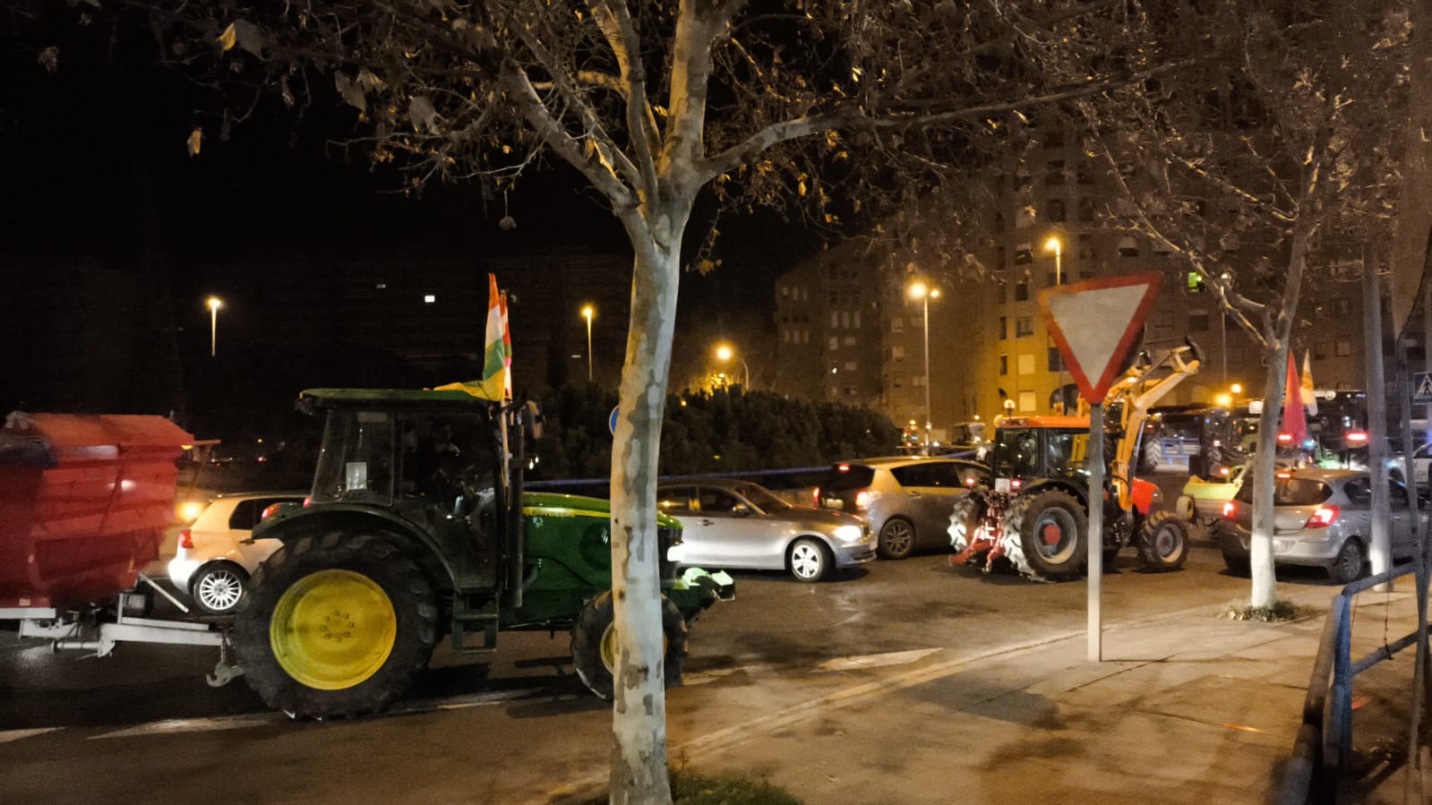 La tractorada, en las primeras horas del día