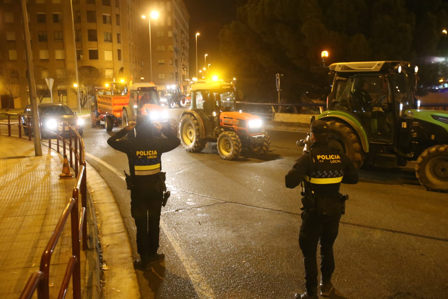 La tractorada, en las primeras horas del día