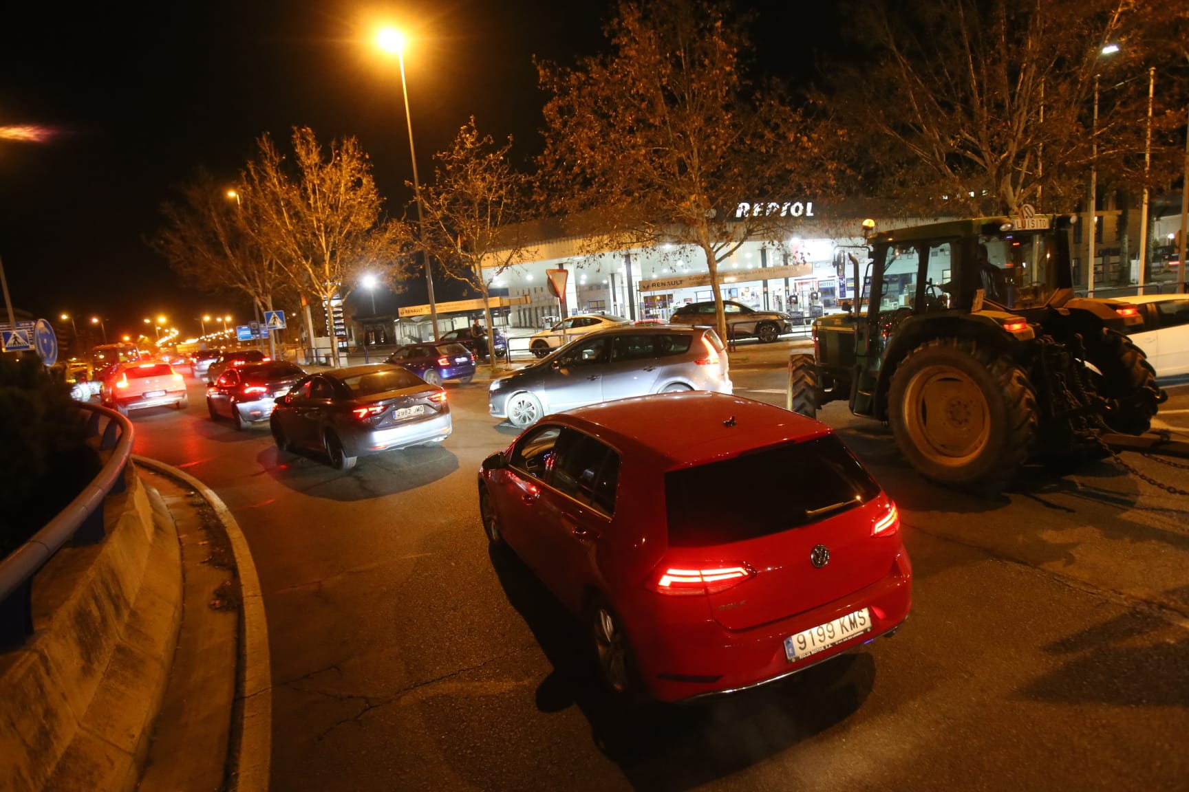 La tractorada, en las primeras horas del día