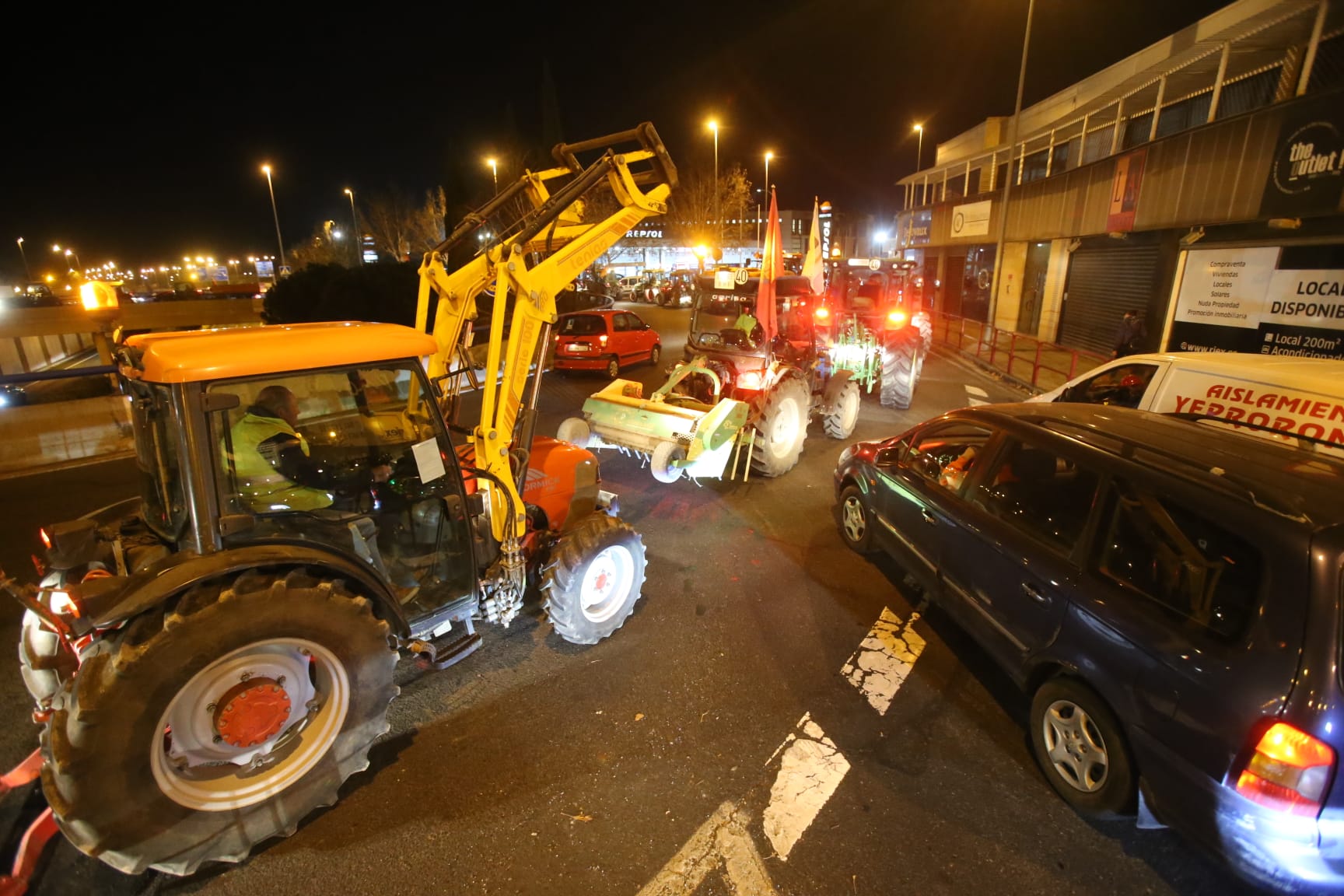 La tractorada, en las primeras horas del día