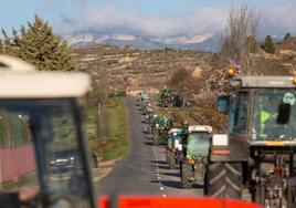 Tractorada del martes en Rioja Alavesa, con vecinos aplaudiendo a su paso por los pueblos.