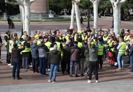 Los 'chalecos amarillos', congregados este domingo en El Espolón.