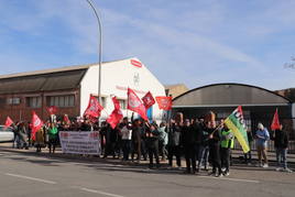 Protesta de los trabajadores de Alfaro a finales de l pasado mes de enero.