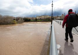 El Ebro, a su paso por Logroño este martes.