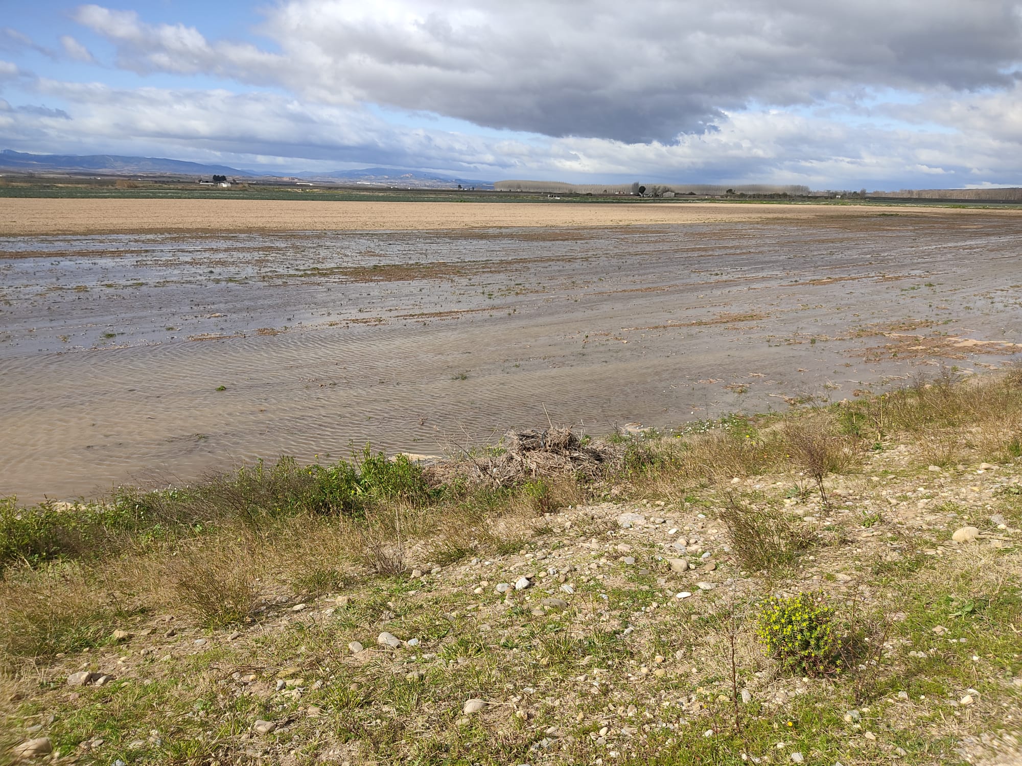 Crecida del Ebro a su paso por Alfaro