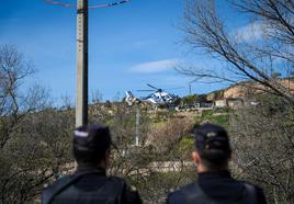 Un helicóptero de la Policía Nacional en la búsqueda de Javier Márquez.