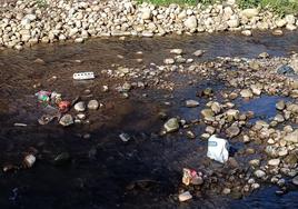 El río «lleno de basura» del parque del Iregua