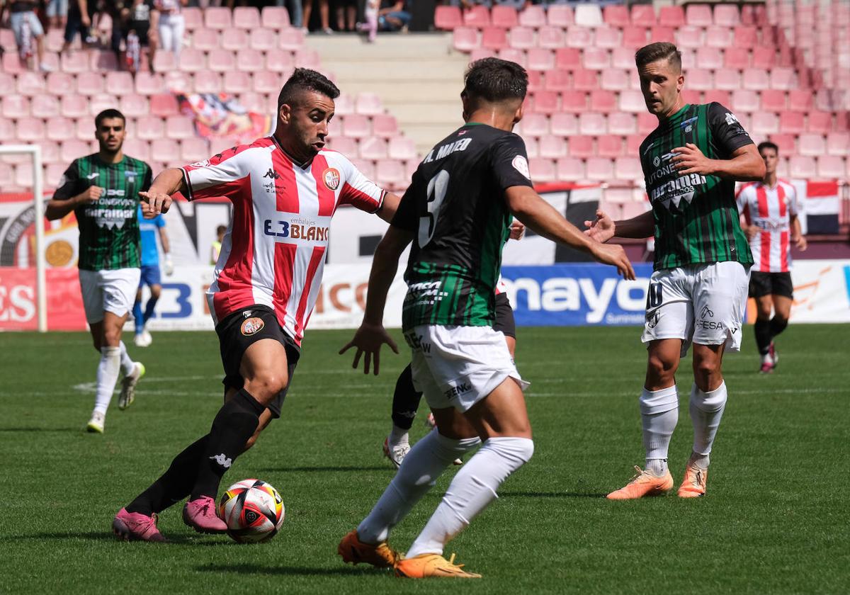 Óscar, en el partido de la primera vuelta ante el Sestao.