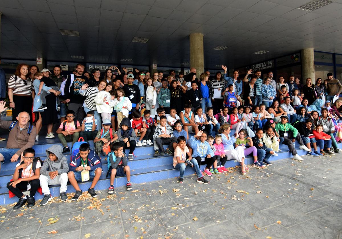 La despedida de los niños saharauis acogidos en Logroño en el verano de 2023.