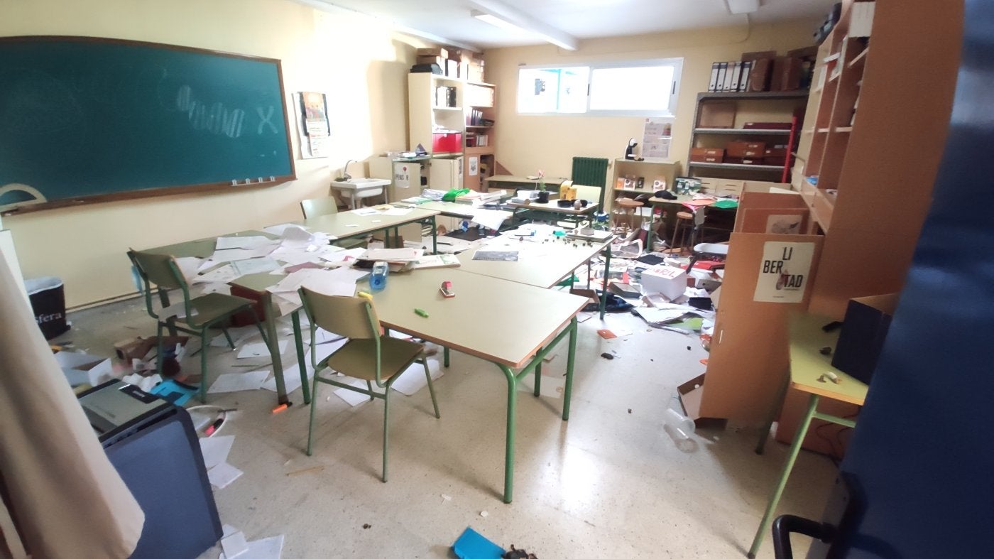 Los profesores del instituto han encontrado desvalijadas varias aulas de distintos departamentos durante los últimos dos fines de semana, como esta de Agraria.