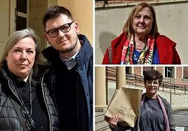 A la izquierda, Dmitri junto a su madre; a la derecha, arriba, Begoña Tobías; y abajo, María Ángeles Tre.