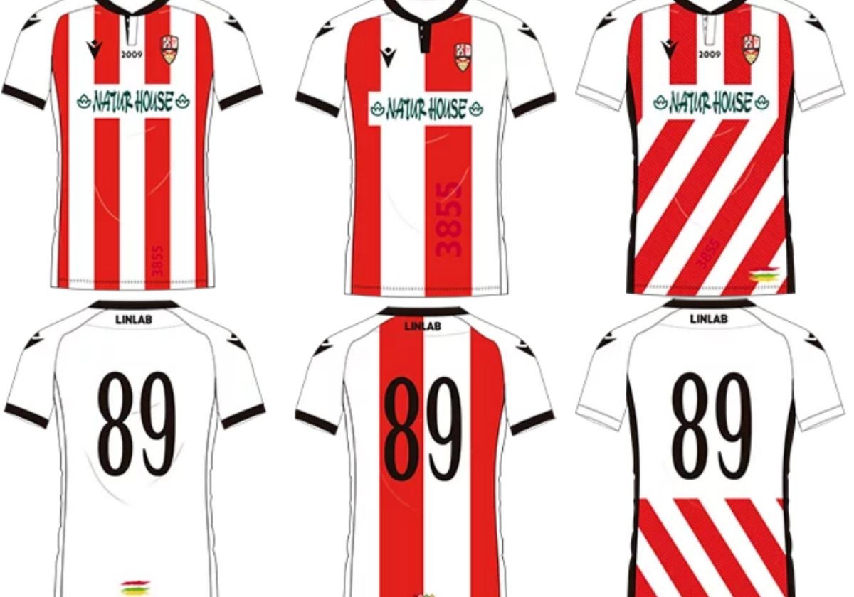 Las partes delanteras y traseras de los diferentes modelos de camisetas para la próxima temporada de la UDL.