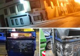 Cuatro menores detenidos por quemar 29 contenedores de papel en Nájera