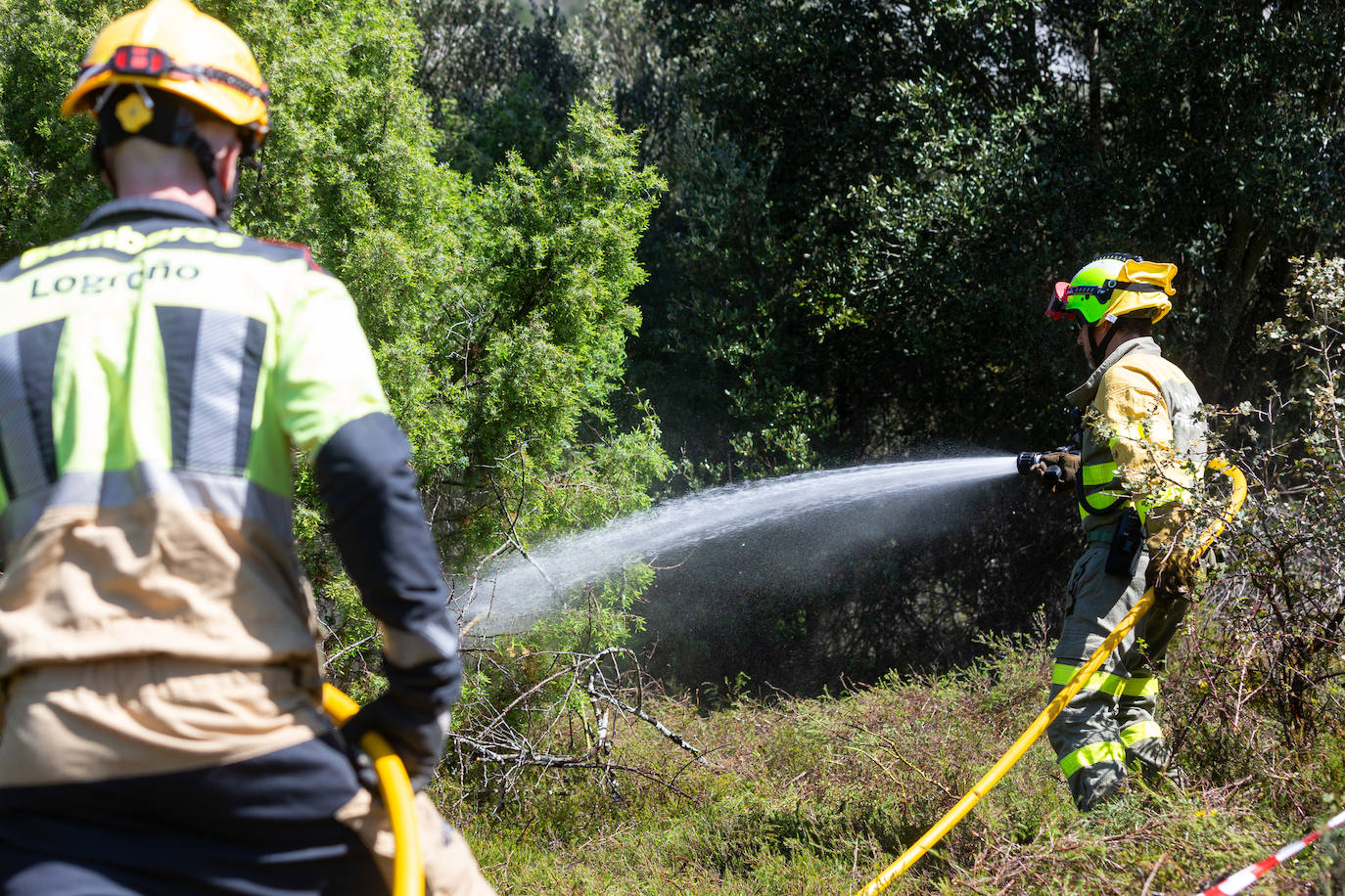 Las imágenes del simulacro de incendio forestal