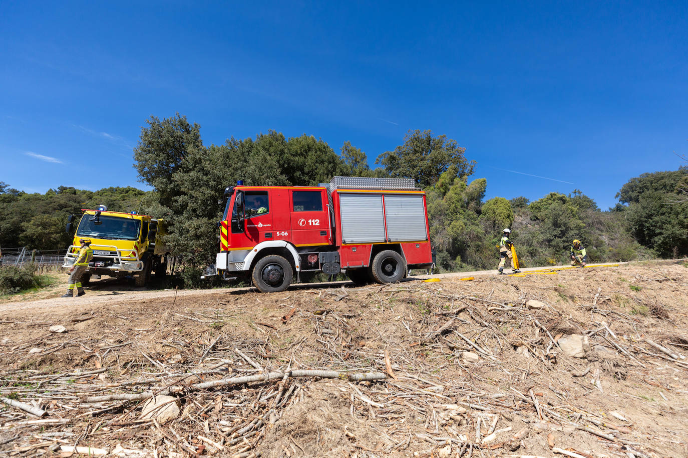 Las imágenes del simulacro de incendio forestal