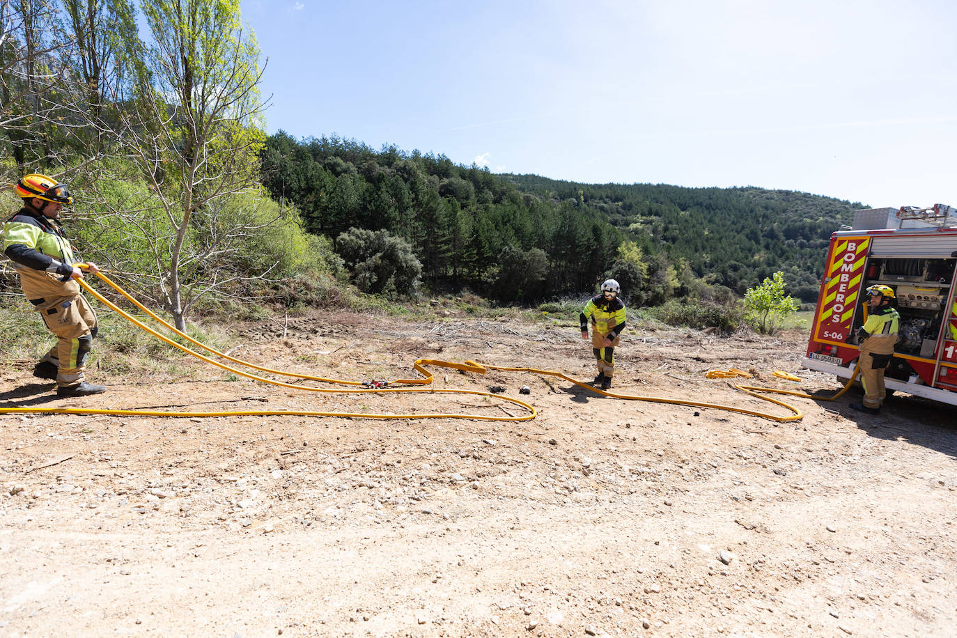 Las imágenes del simulacro de incendio forestal