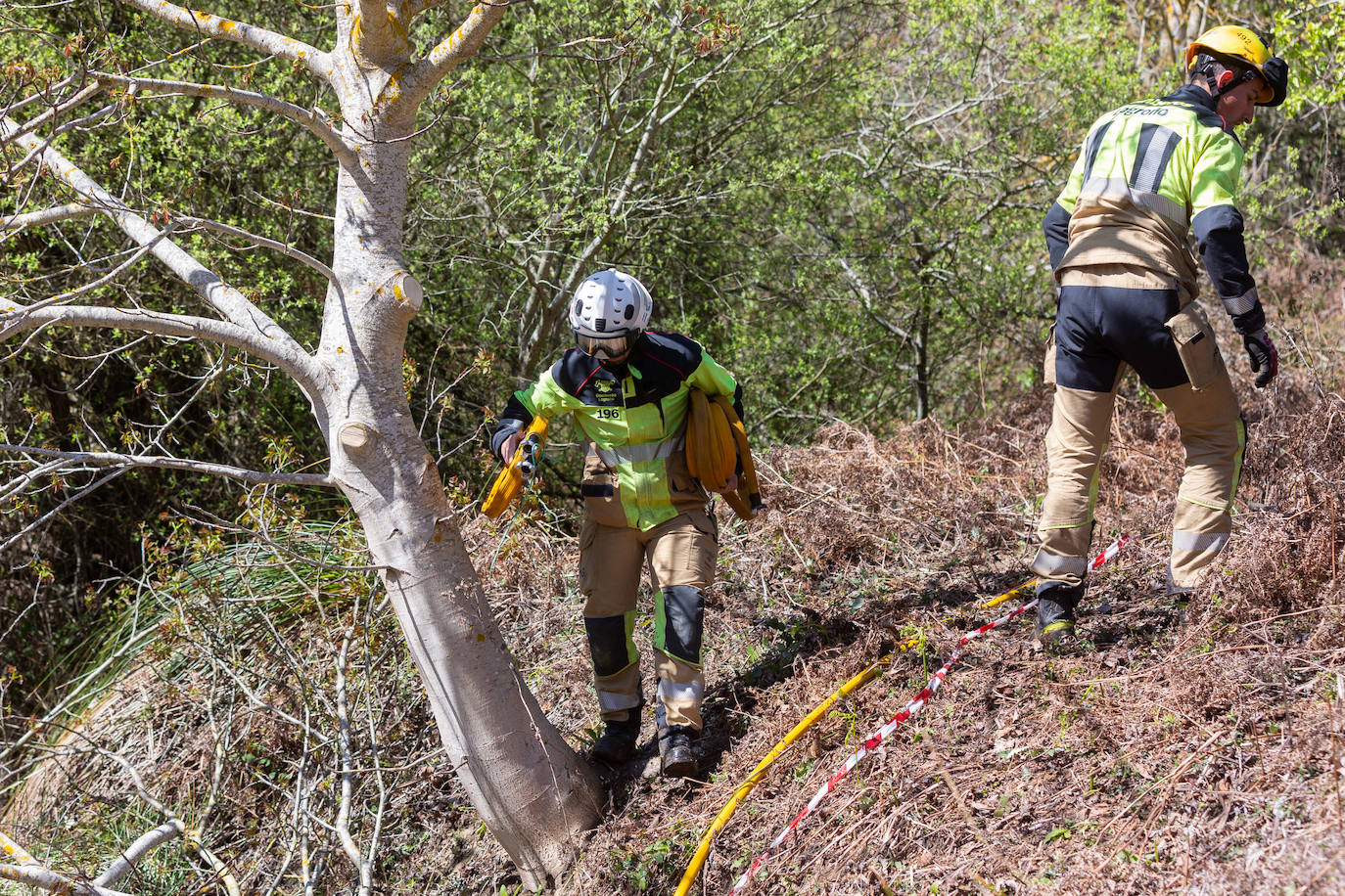 Las imágenes del simulacro de incendio forestal