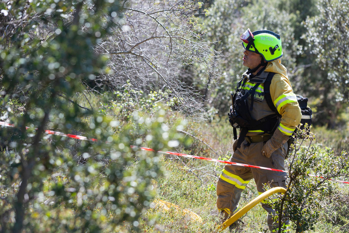 Las imágenes del simulacro de incendio forestal