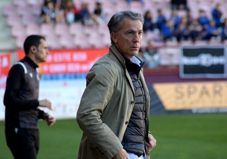 Larrazabal, en Las Gaunas en el encuentro ante Osasuna B