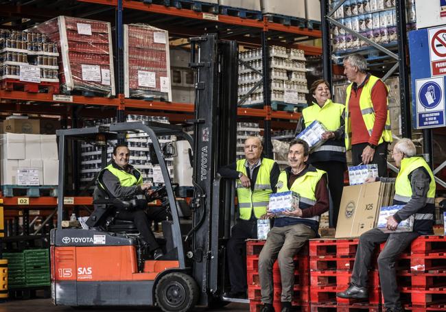 Voluntarios en el Banco de Alimentos de La Rioja.