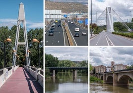 La pasarela y los cuatro puentes a día de hoy.