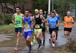 Cabeza de la carrera Ciruela de Nalda y Quel, ayer en Quel.