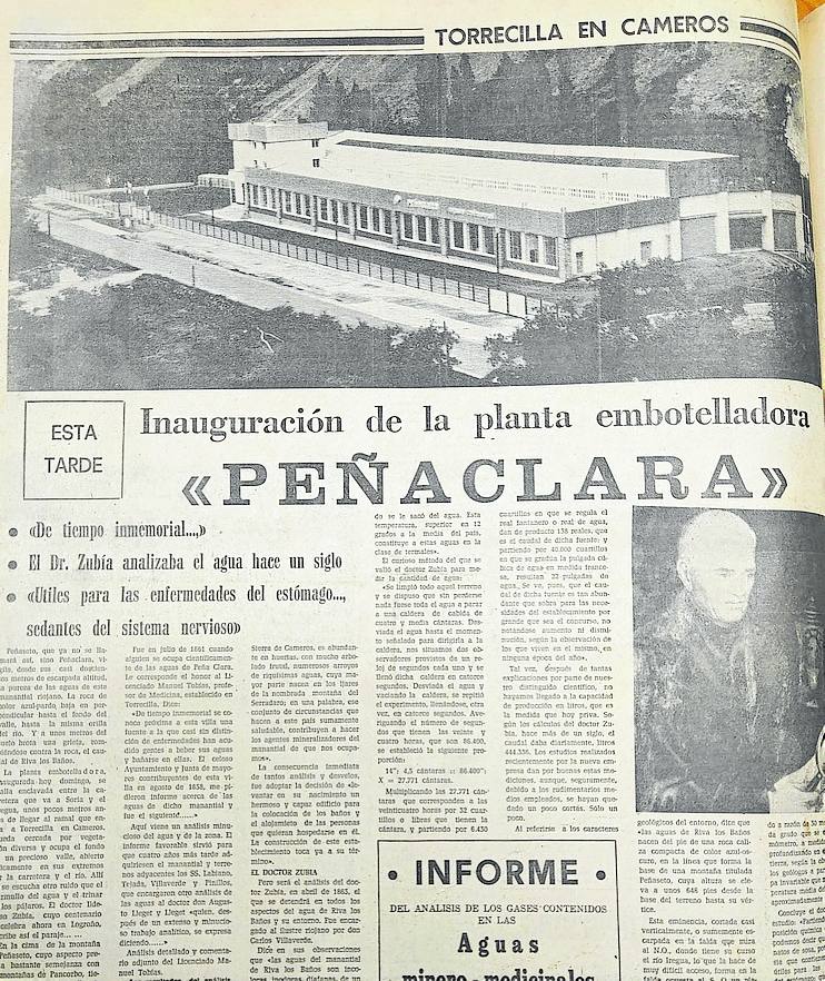 Inauguración de la planta embotelladora de Peñaclara en junio de 1974.