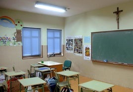 Imagen de archivo de un aula en la que se imparte la asignatura de Religión.