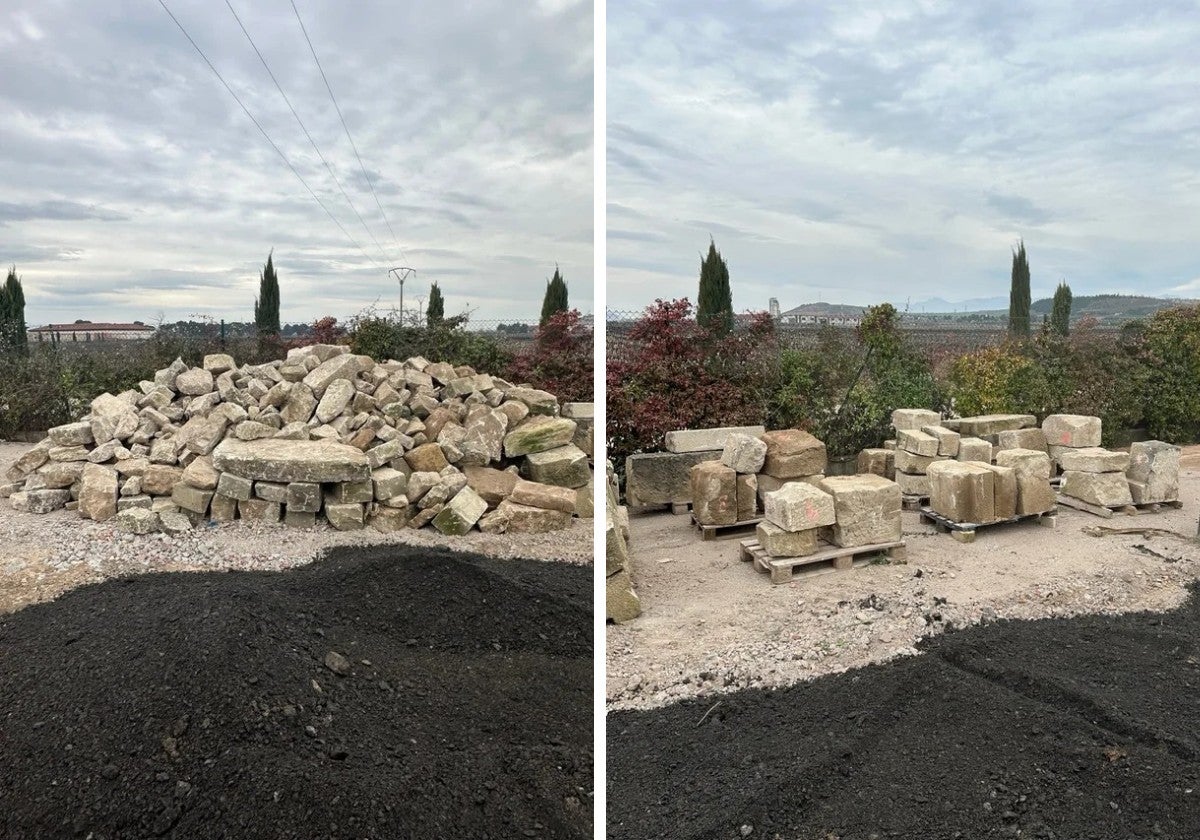 Piedras acumuladas que se han puesto a la venta.