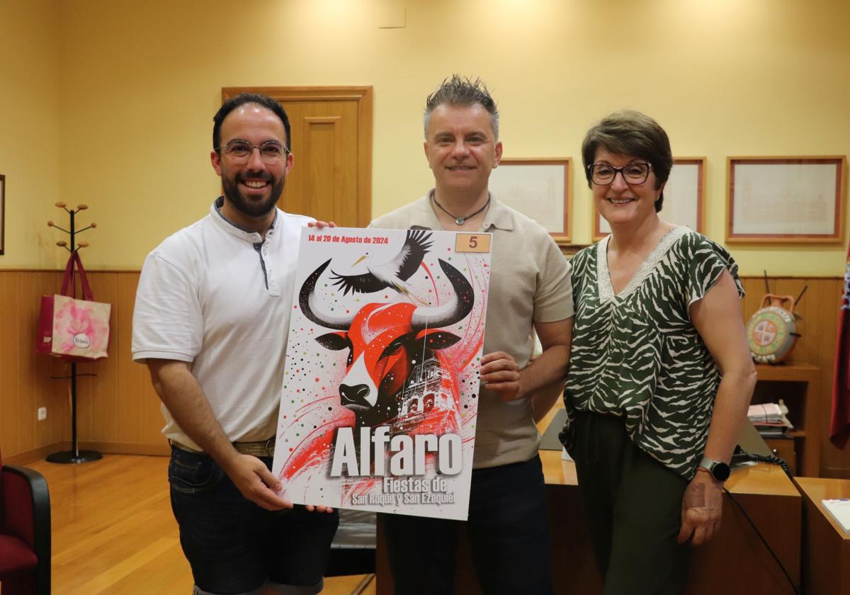 Alberto Martínez, Ángel Ligero y Yolanda Preciado, en la presentación del cartel.