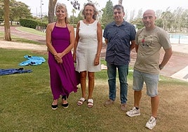 Nuria Ruiz, Mónica Arceiz, David Antoñanzas y Fernando Jiménez, en las instalaciones de La Planilla.