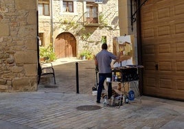 Imagen del pasado certamen de pintura al aire libre de Elciego.