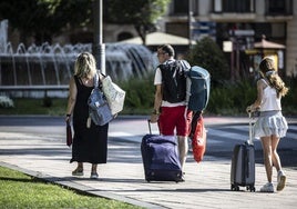 Turistas en Logroño el pasado mes de julio.