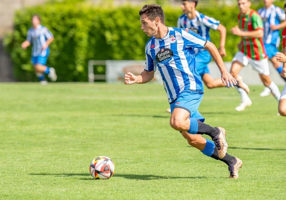 Mario Nájera, en un partido con el Deportivo.