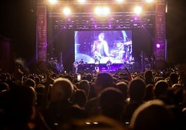 El recinto del MUWI Rioja Fest en las Bodegas Franco-Españolas de Logroño se 'llenó' con más de 7.000 espectadores durante el concierto de Amaral.